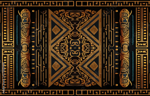 Egyptian fabric pattern. Abstract indigenous line art for ancient Egypt. Egyptian textile vector illustration ornate elegant luxury style. Art print design for clothing, carpet, wallpaper, backdrop.