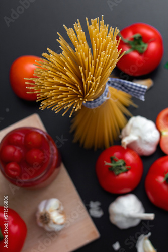 Italian homemade pasta with tomato sauce