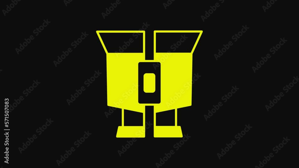 Yellow Binoculars icon isolated on black background. Find software sign. Spy equipment symbol. 4K Video motion graphic animation Yellow Binoculars icon isolated on black background. Find software sign. Spy equipment symbol. 4K Video motion graphic animation