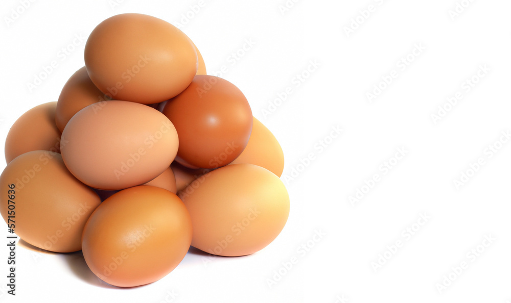 few eggs isolated on white background, few eggs isolated on white background,