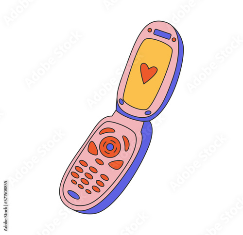 Clamshell phone in y2k, 90s, 80s style
