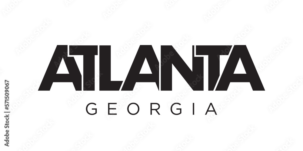 Atlanta, Georgia, USA typography slogan design. America logo with