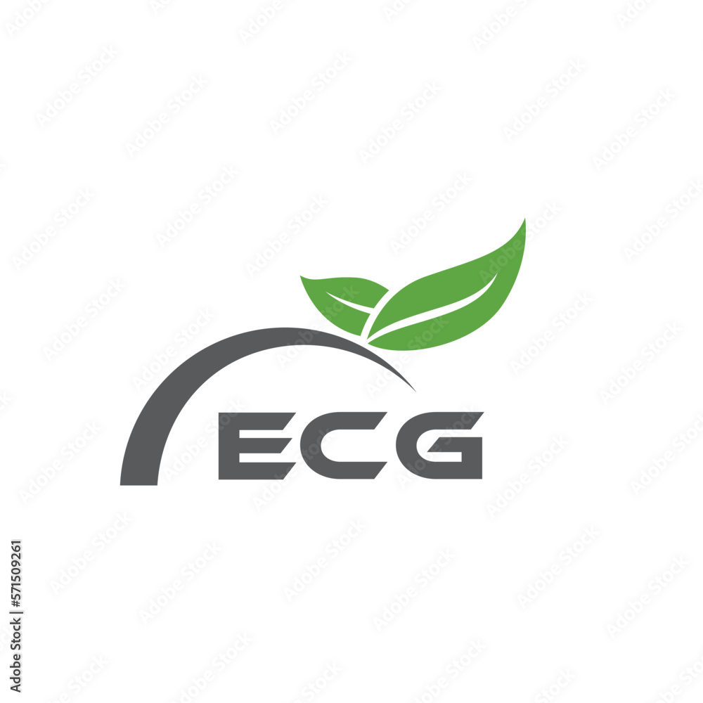 ECG letter nature logo design on white background. ECG creative initials letter leaf logo concept. ECG letter design.