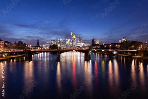 View Of The City Of Frankfurt Am Main At Night, Germany
