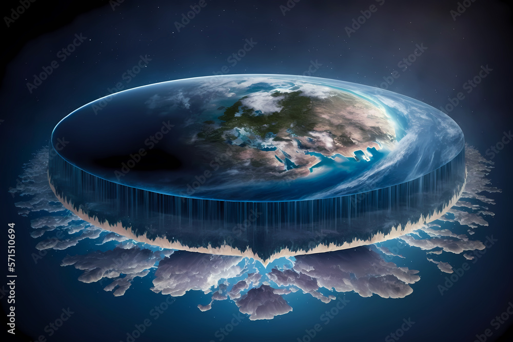 Flat Earth In Space Concept Mythology Universe And World Are Disk flat-earth-in-space-concept-mythology-universe-and-world-are-disk
