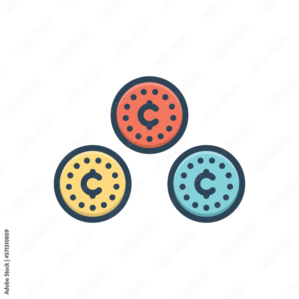 Fototapeta premium Color illustration icon for cents