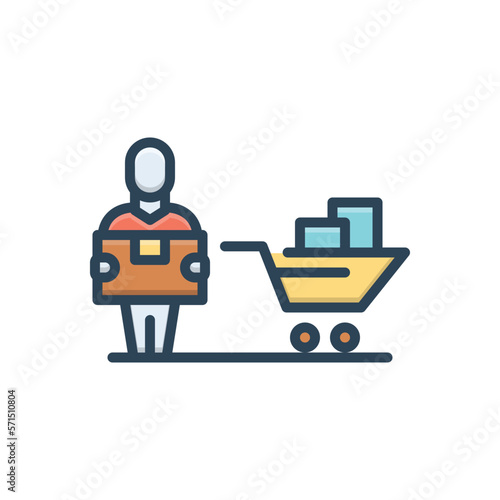 Color illustration icon for brought