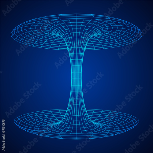 Wormhole tunnel mesh objects wireframe vector
