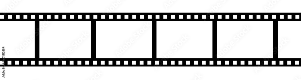 Illustration of 35mm film isolated on white. The inside of the frame is transparent.