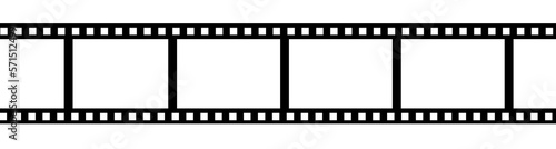 Illustration of 35mm film isolated on white. The inside of the frame is transparent.