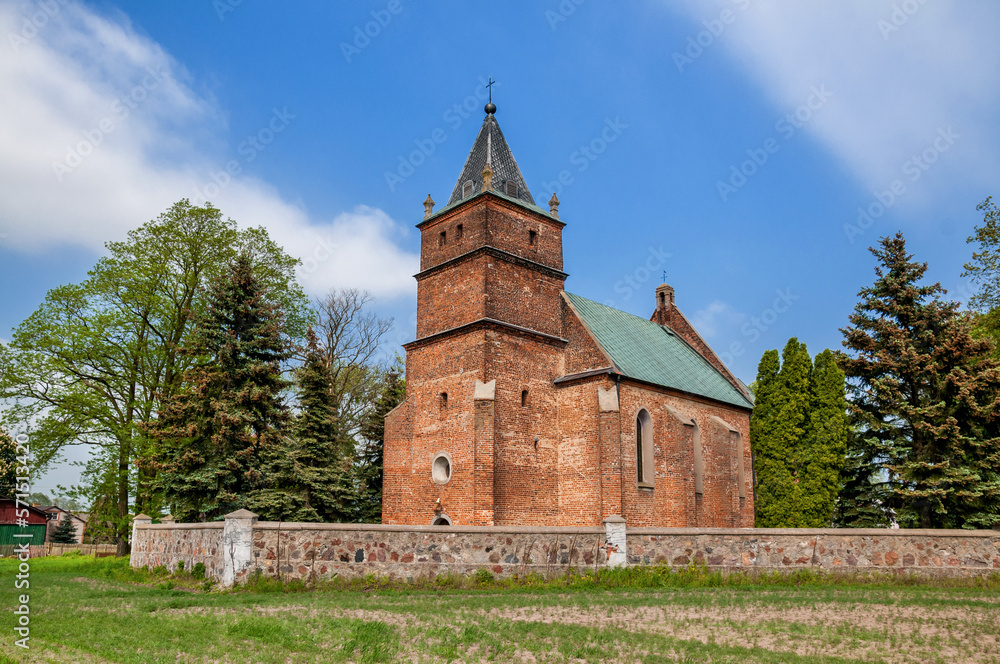 Fototapeta premium Saint Florian`s Church in Domaniew, village in Lodzkie voivodeship, Poland