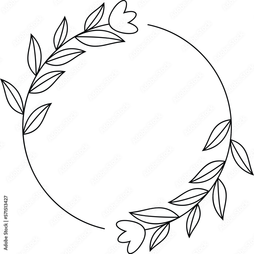 Line Art Flower Frame Line Art Flower Frame