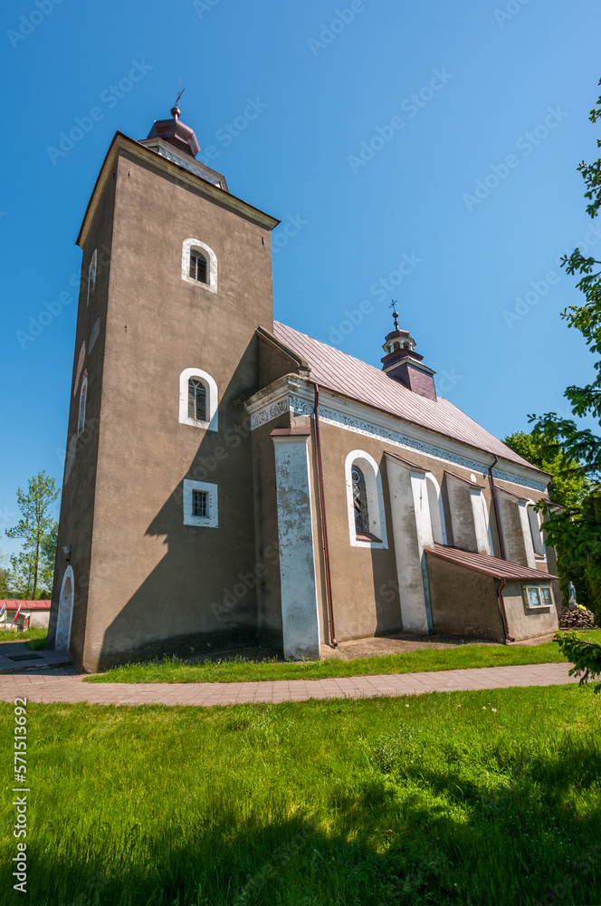 Late Renaissance Church of Saint Stanislaus Bishop and Martyr in Druzbin, village in Lodzkie voivodeship. Poland