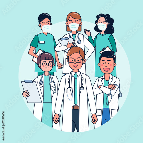 The hospital scene presents a team of doctors who are experts on treatment.
