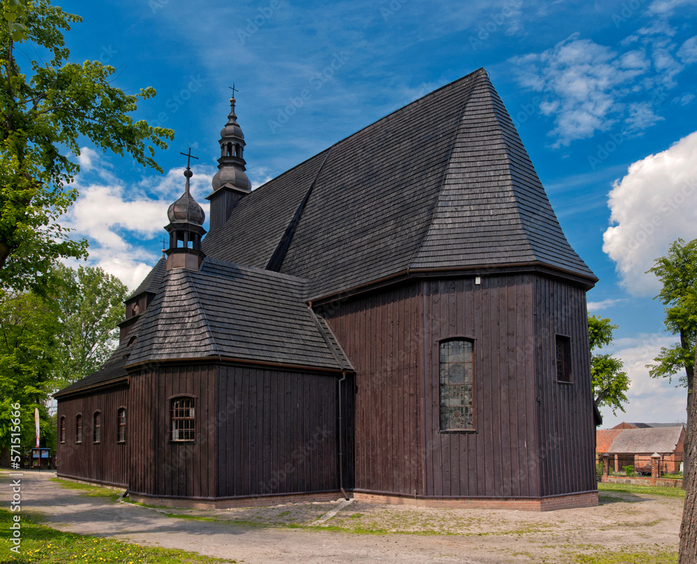 St. Michael the Archangel Church in Domachowo, village in Greater Poland voivodeship. Poland
