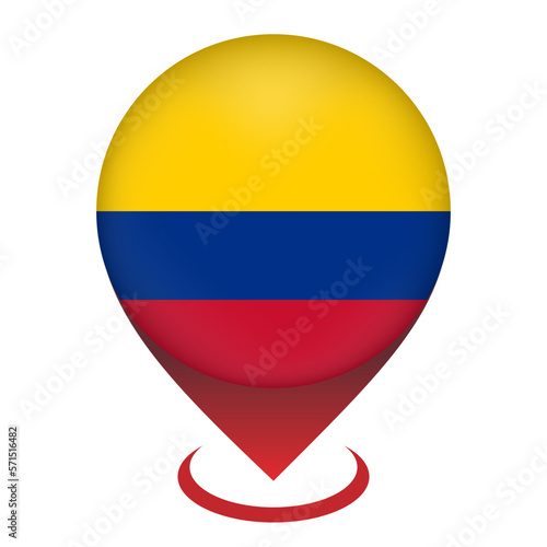 Free Download Map pointer with contry Colombia. Colombia flag. Vector illustration. - GFXLoad