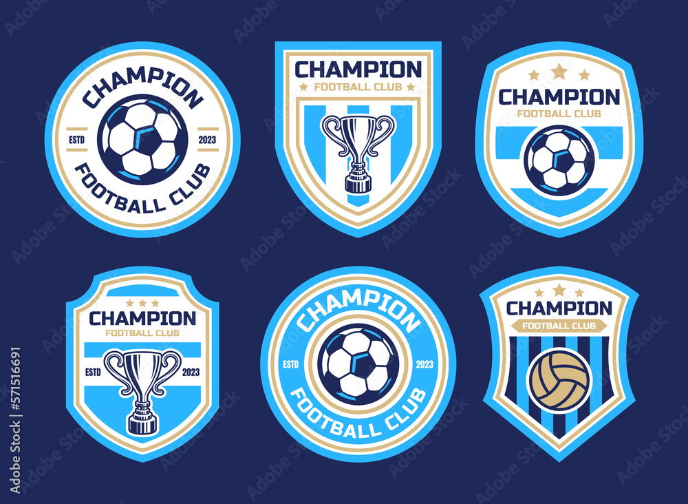Football and soccer college vector logo set template. Set of soccer ...