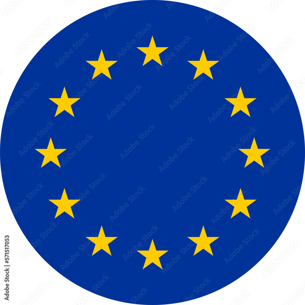 European Union round flag isolated - High quality circular web button of the EU emblem European Union round flag isolated - High quality circular web button of the EU emblem