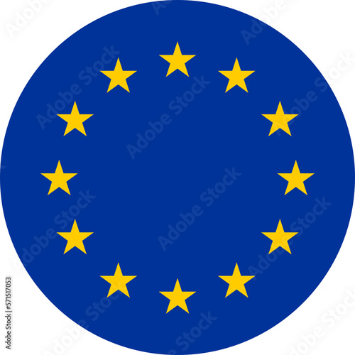 European Union round flag isolated - High quality circular web button of the EU emblem 