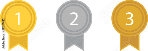 Ranking medal icon illustration set. Quality top, ranking first place best vector icon