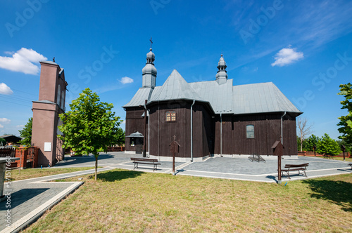 Wooden church st. Bartholomew in Zdzary, Lodz Voivodeship, Poland photo