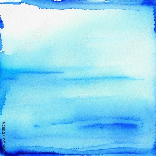 Blue watercolor abstract background hand painted © Boboro