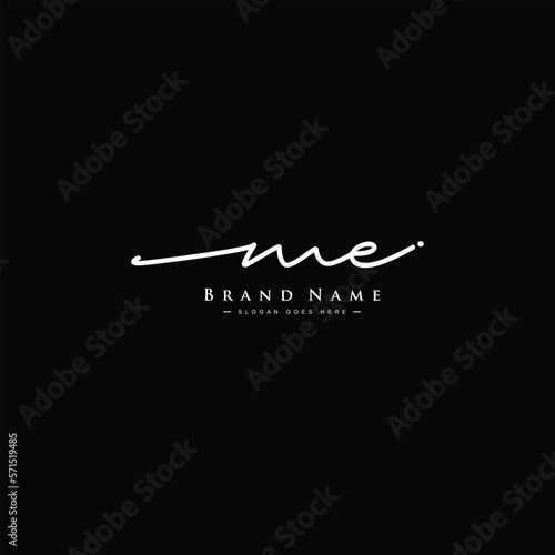 ME Handwritten Signature logo - Vector Logo Template for Beauty, Fashion and Photography Business