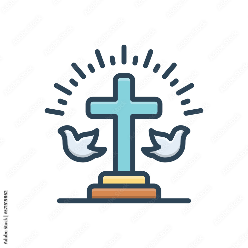 Obraz premium Color illustration icon for holy