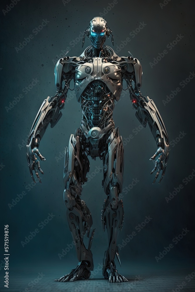 Robot Cyborg Futuristic Sci-fi Robotic Humanoid Mixing Tecnhnology and Humans Fighting Machine Soldier Dystopian Dark Future War Illustration Robot Cyborg Futuristic Sci-fi Robotic Humanoid Mixing Tecnhnology and Humans Fighting Machine Soldier Dystopian Dark Future War Illustration