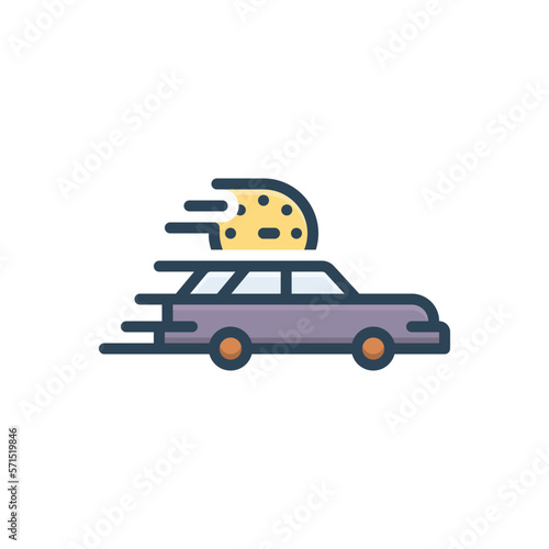 Color illustration icon for fastest