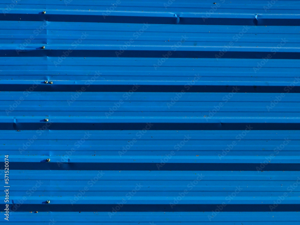 Blue zinc roof texture for building background.