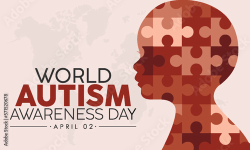 internationally recognized Annual awareness concept of World Autism Awareness Day. Health concept of April 02