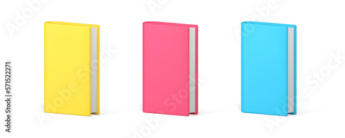 Book paper textbook academic dictionary education library bookstore literature 3d icon set vector