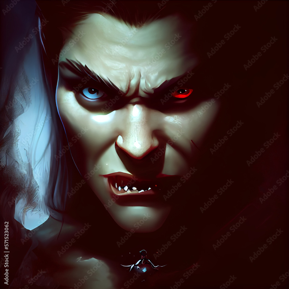 Vampire Beautiful man over black Vampire Beautiful man over black