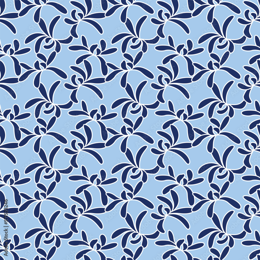 Japanese Curl Petal Flower Vector Seamless Pattern Japanese Curl Petal Flower Vector Seamless Pattern