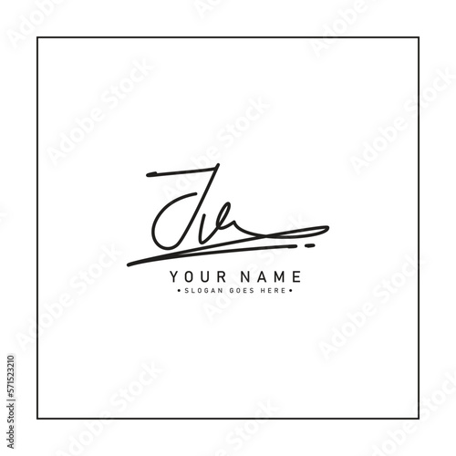 Initial Letter JV Vector Logo Template in handwritten Signature Style