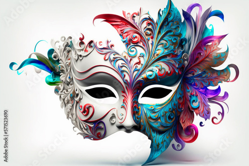 Beautiful and amazing carnival mask. Generative AI 