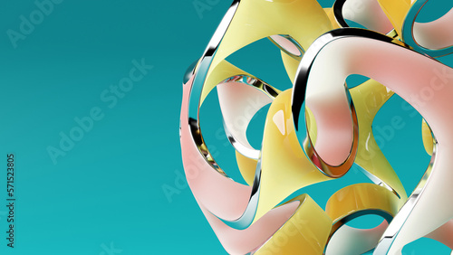 3d render of a 3D abstract figure in complimentary colors. photo