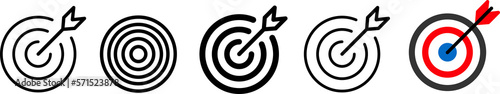 Set of goals. Target icon. Target, goal icon. Archery target with arrow on transparent background. PNG image