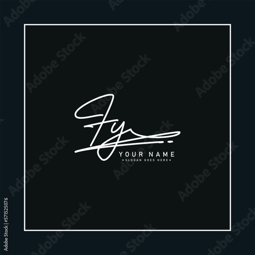 Handwritten Signature logo for Initial Letter FY - Vector Logo Template for Alphabet F and Y