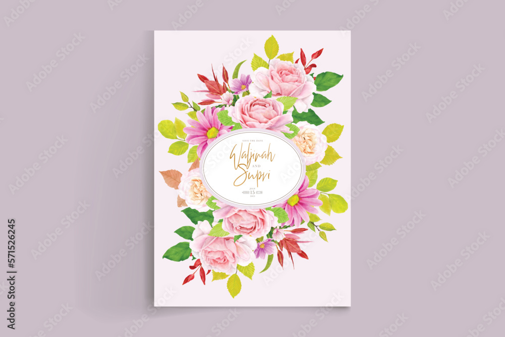 hand drawn floral wreath and background