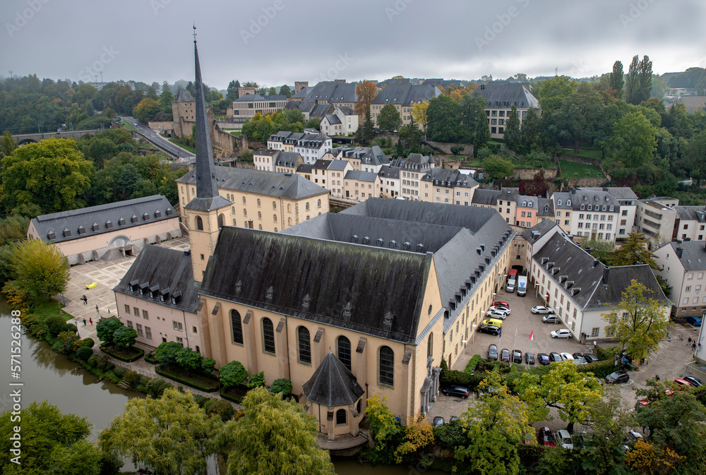 View of the medieval castle in the city of Luxembourg 