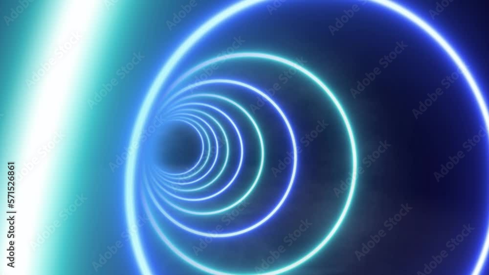 Abstract neon background flight forward through round corridor Abstract neon background flight forward through round corridor