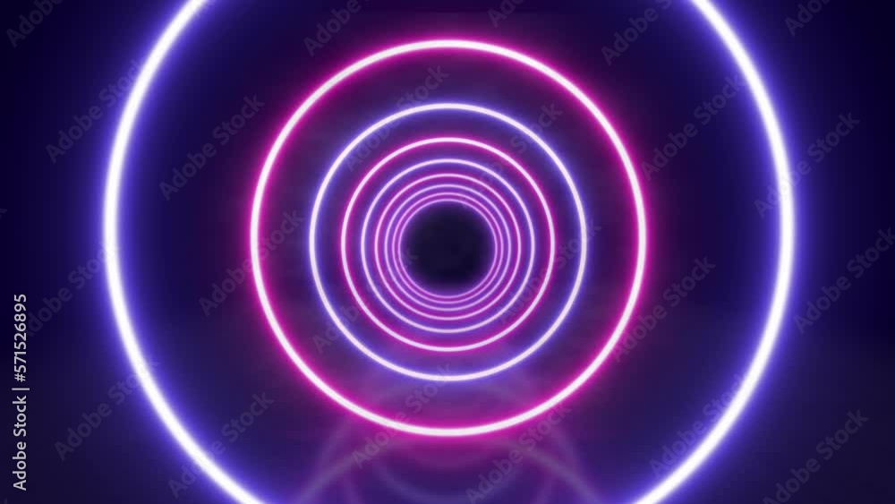 Abstract neon background flight forward through round corridor Abstract neon background flight forward through round corridor