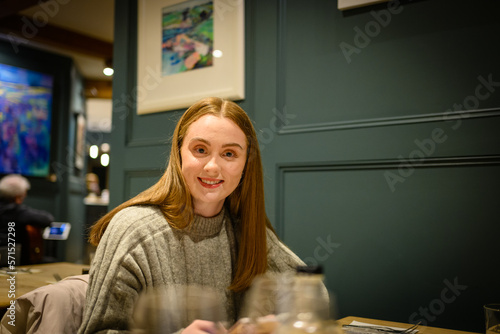 woman sitting in a cafe