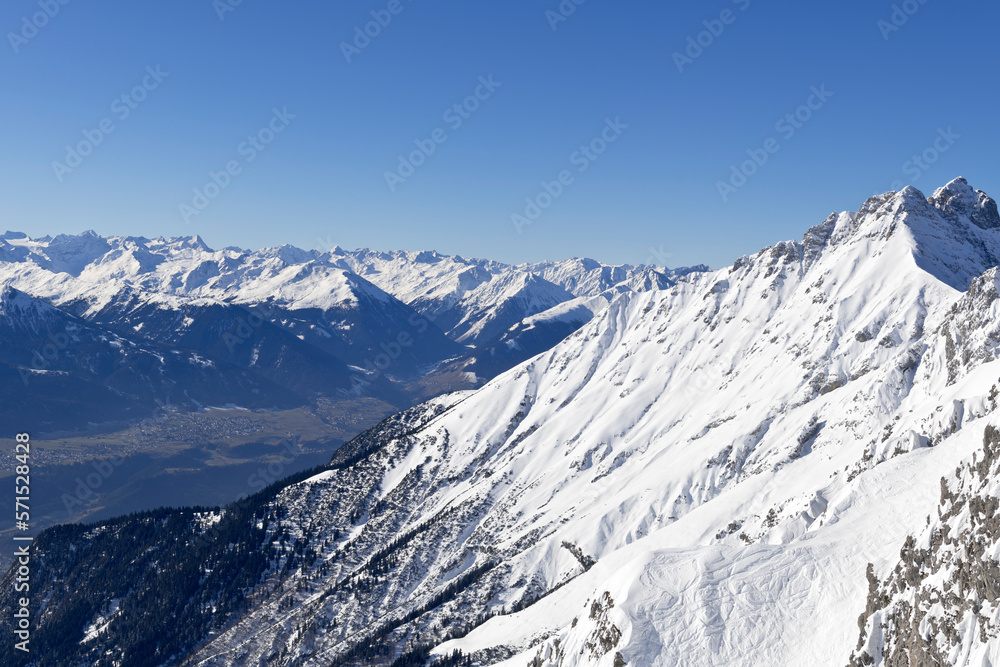 View from Nordkette mountain, Innsbruck, Tyrol, Austria View from Nordkette mountain, Innsbruck, Tyrol, Austria