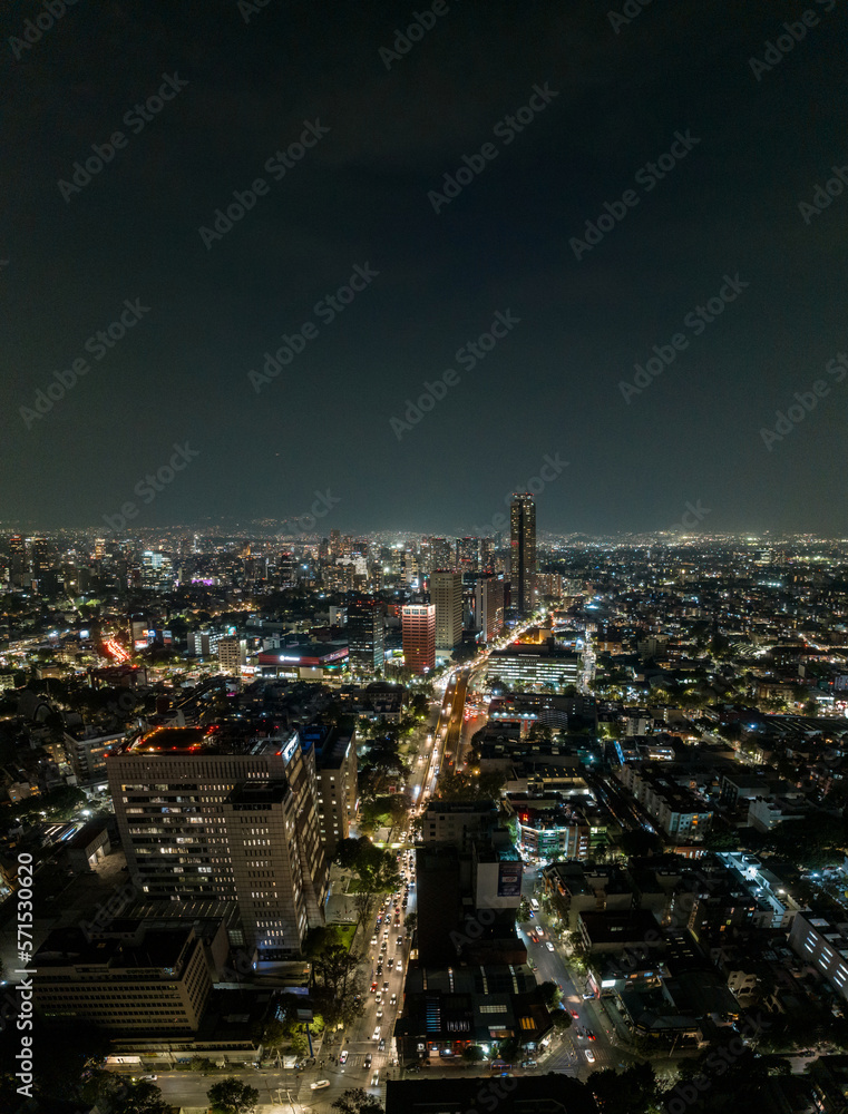 Beautiful aerial view of the capital of Mexico city at night. Beautiful aerial view of the capital of Mexico city at night.