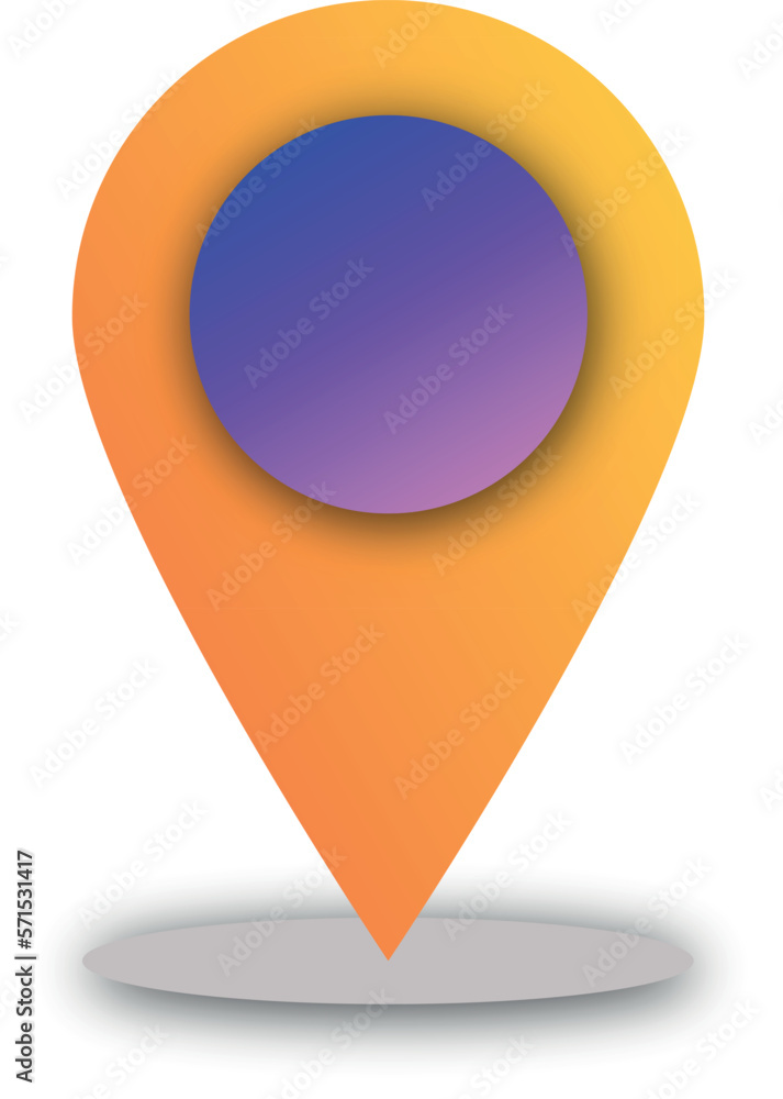 Gps marker, map pin orange icon. Location icon or logo isolated sign symbol Gps marker, map pin orange icon. Location icon or logo isolated sign symbol
