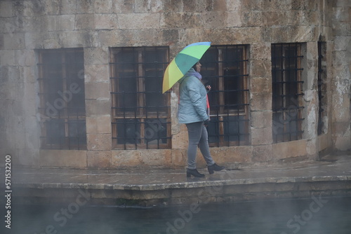person under umbrella