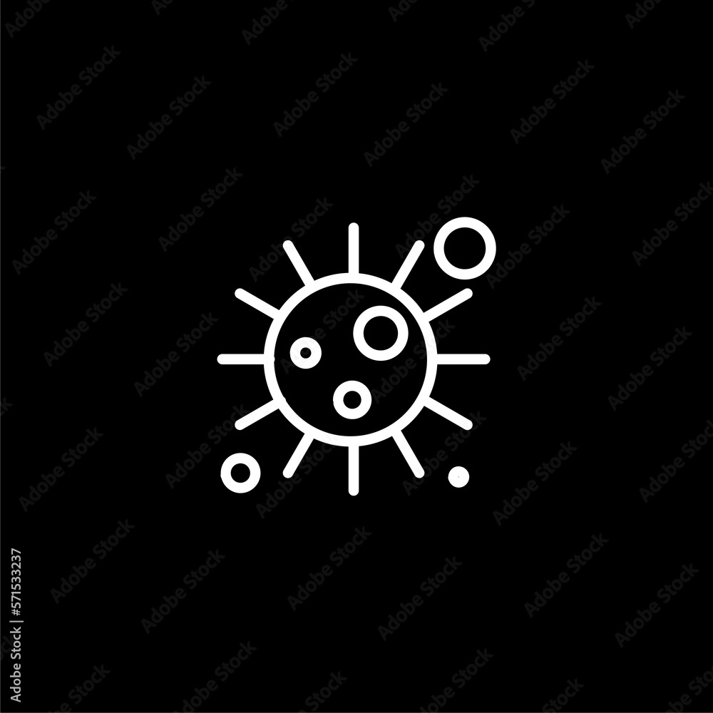 Corona virus symbol .isolated on black background. Corona virus symbol .isolated on black background.